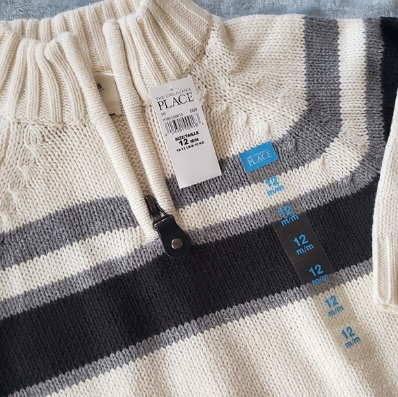 New The Children's Place 1/4 zip sweater Boy's 12 months - Picture 2 of 2